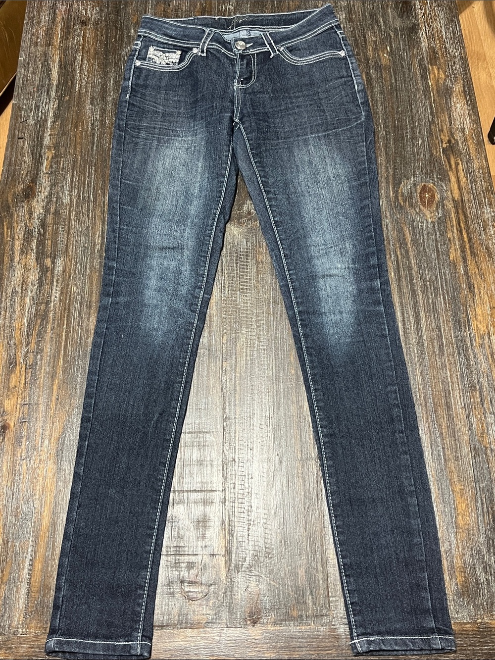 Seven7 Women's Dark Indigo Skinny Jeans